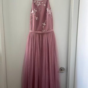 Embellished Mauve/Blush Pink Tulle Dress - US Size 4 - Holiday Party Dress